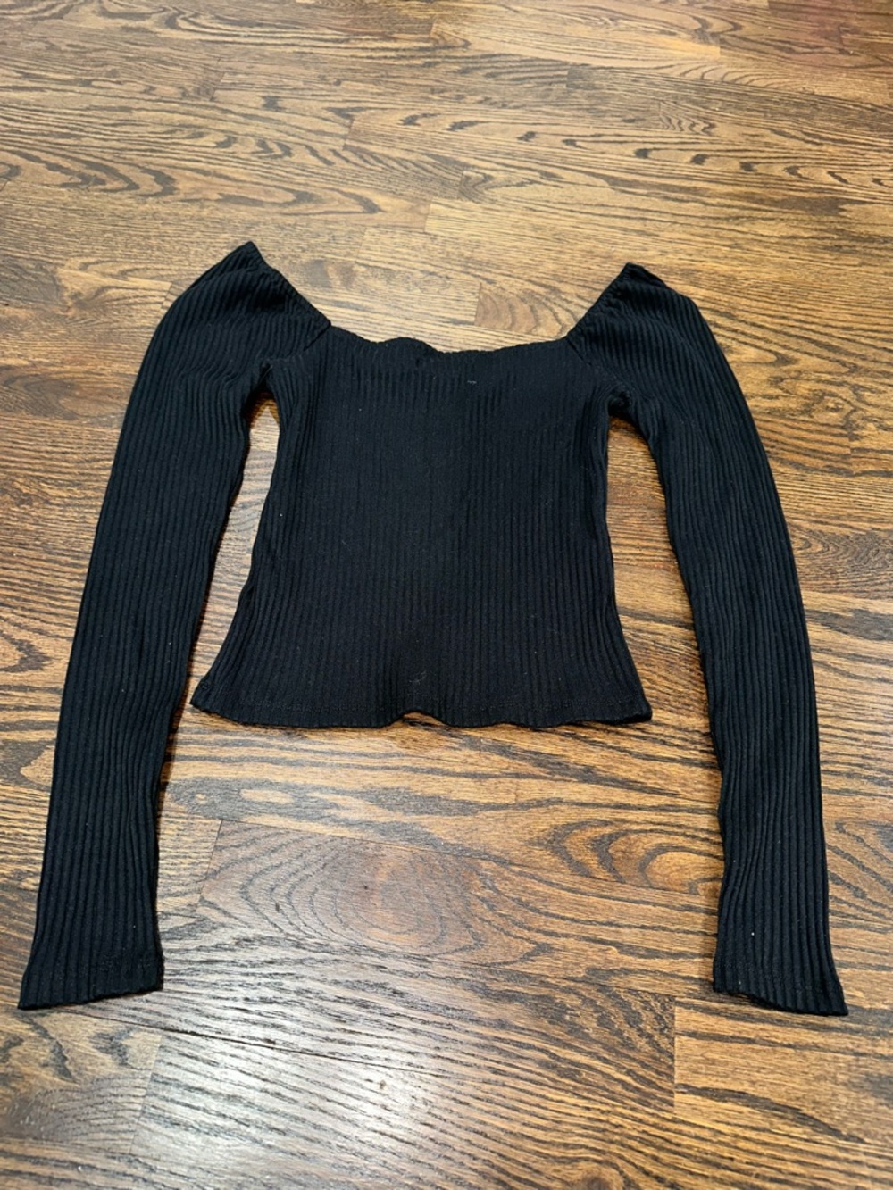 Almost Famous Black Ribbed Off-the-Shoulder Sweater